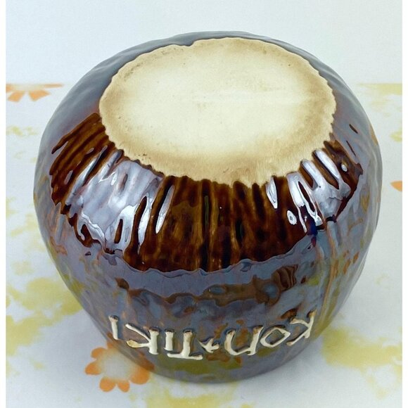 Vintage 60s honey jar, Kon Tiki pottery with wooden spoon, no lid - Picture 8 of 9